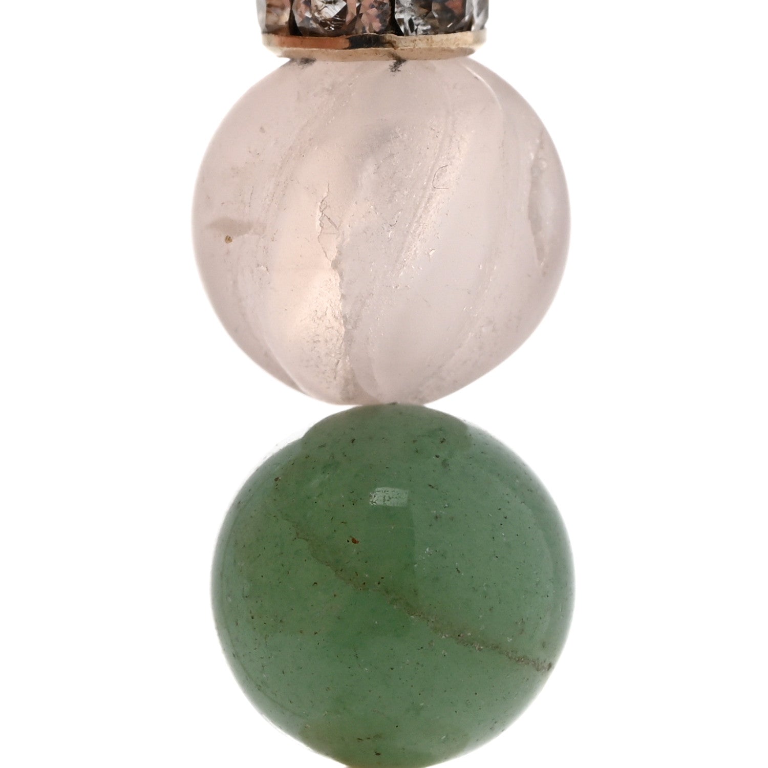 Chanel Crystal Resin Pearl Beaded CC Pendant Necklace Green White Pink 7 of 8