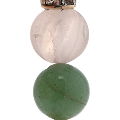Chanel Crystal Resin Pearl Beaded CC Pendant Necklace Green White Pink 7 of 8