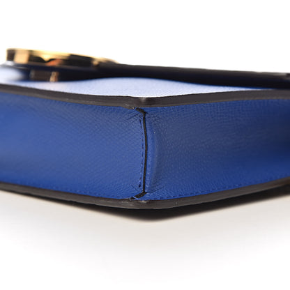 Fendi Vitello Cruise F is Fendi Bi-Color FF 1974 Embossed Medium Envelope Wallet On Chain Maya Black Blue Neon 9 of 10