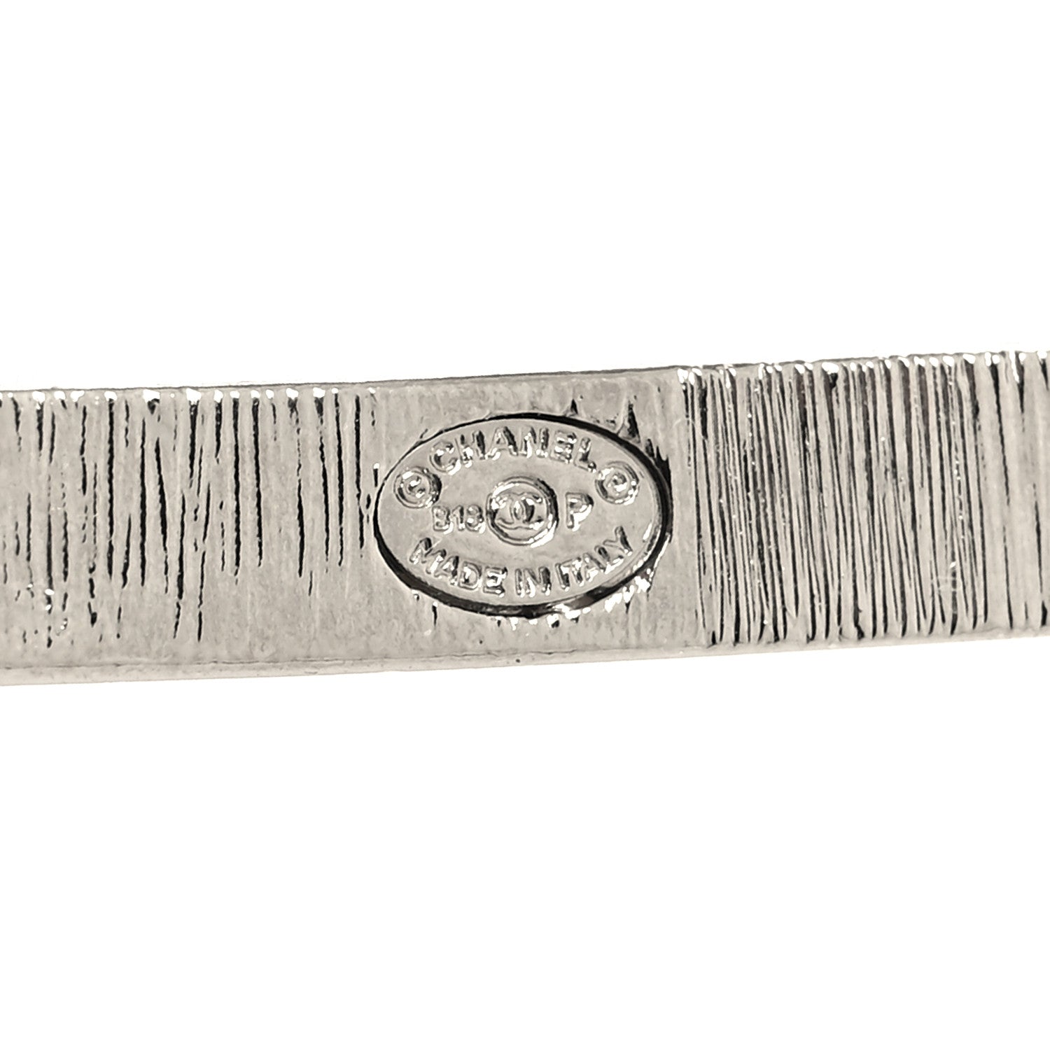Chanel Metal Crystal Square CC Brooch Silver 3 of 3