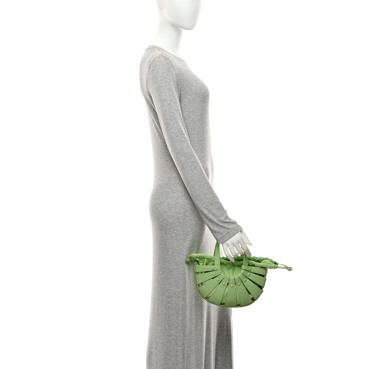 French Calfskin Small Shell Pistachio