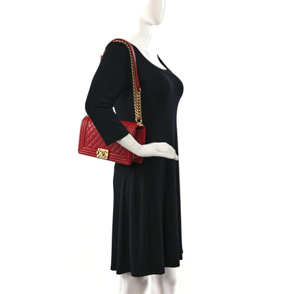 Chanel Caviar Quilted Medium Boy Flap Dark Red 2 of 11