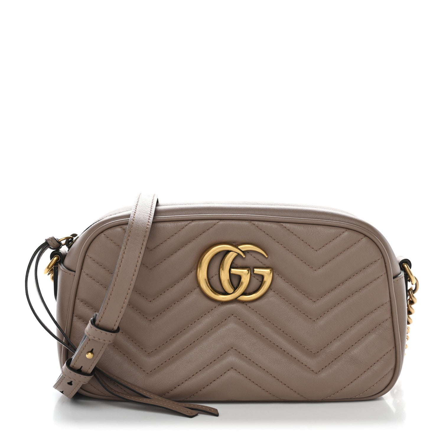 Gucci Calfskin Matelasse Small GG Marmont Chain Shoulder Bag Porcelain Rose 1 of 11