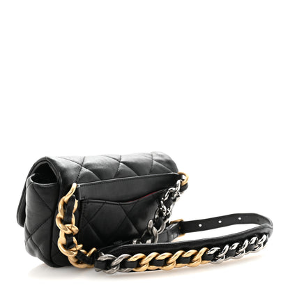 Chanel Goatskin Quilted Chanel 19 Waist Bag Black 3 of 10