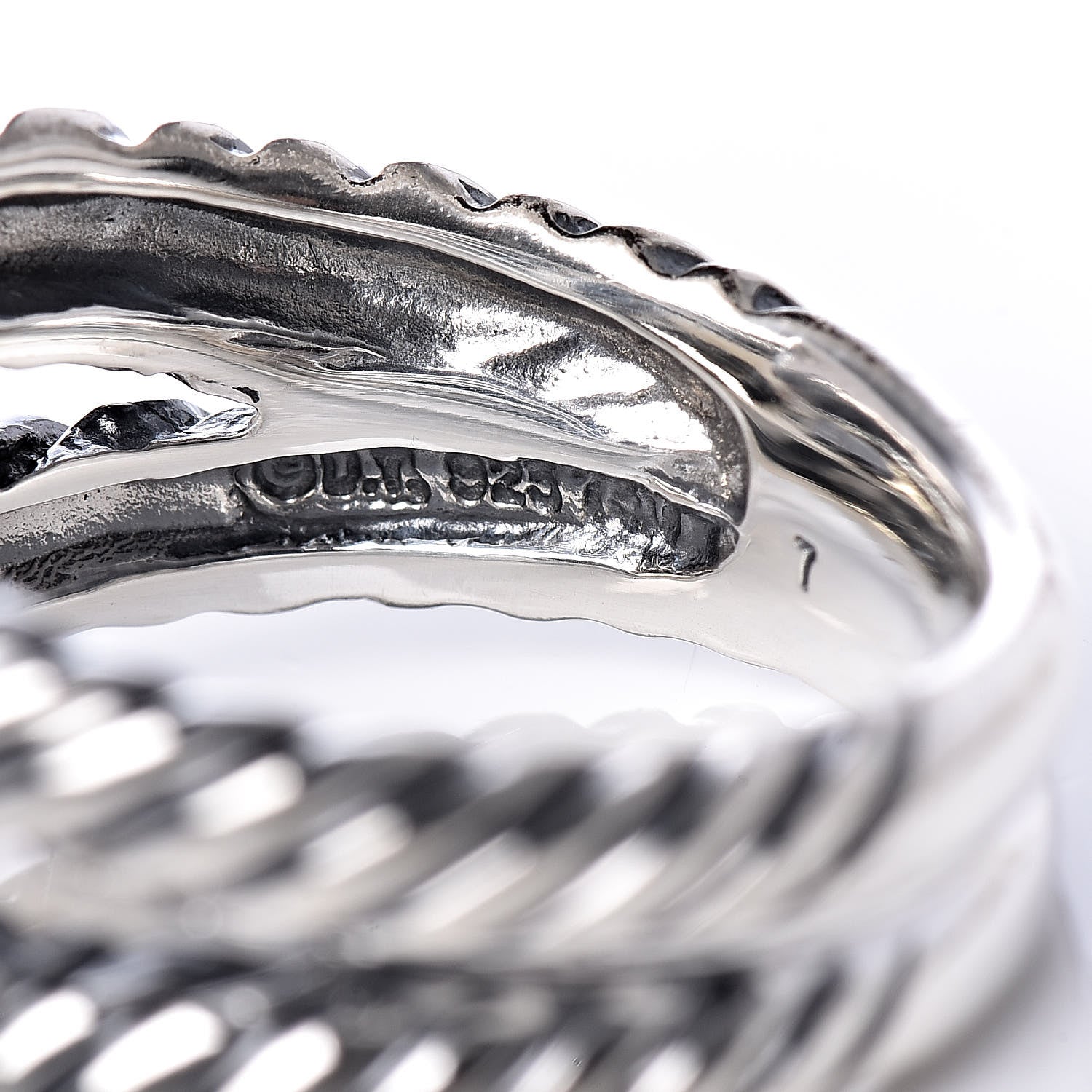 David Yurman Sterling Silver 18K Yellow Gold Diamond Lemon Quartz 11mm Albion Ring 54 7 5 of 6