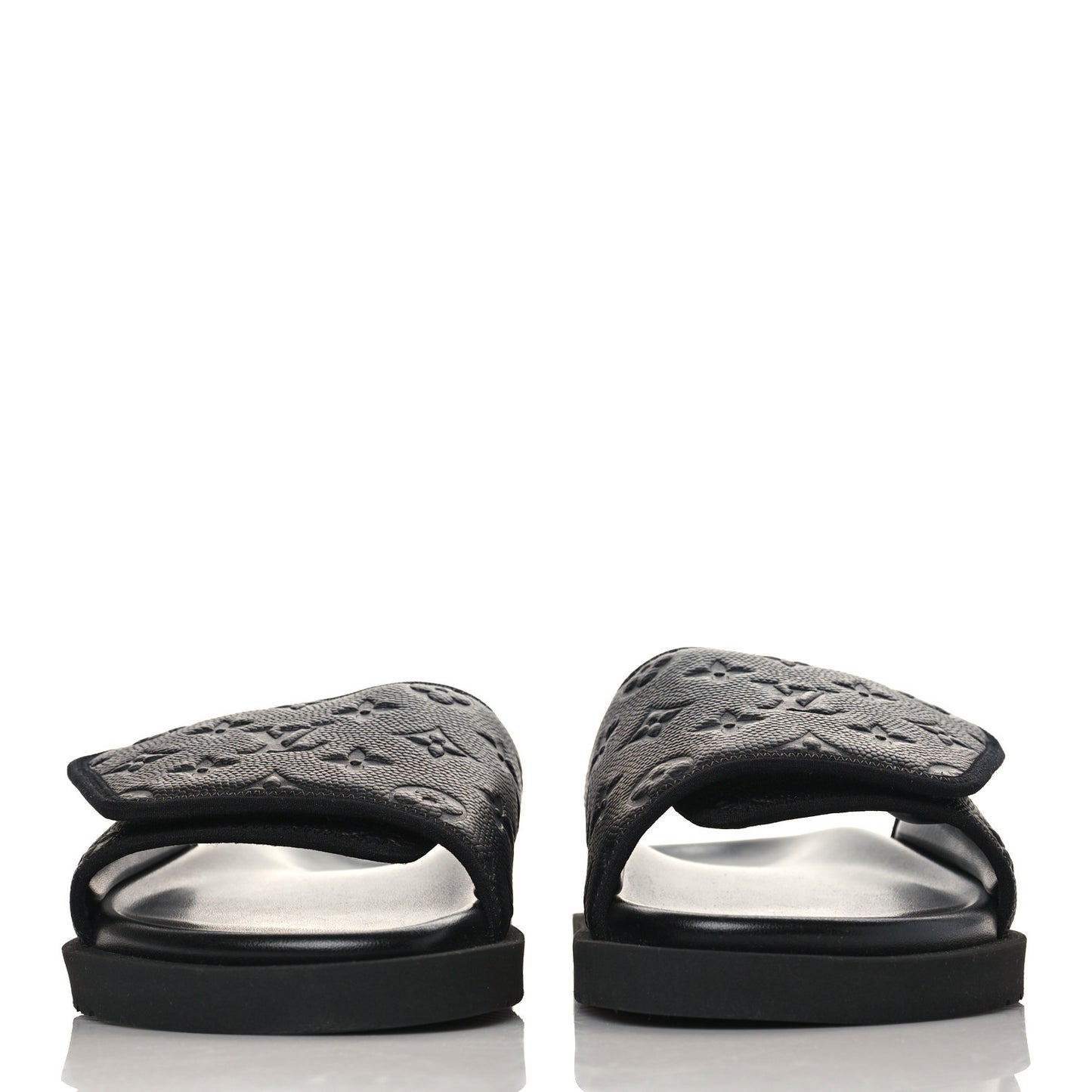 X NBA Calfskin Monogram Embossed Mens Miami Mule 9 Black
