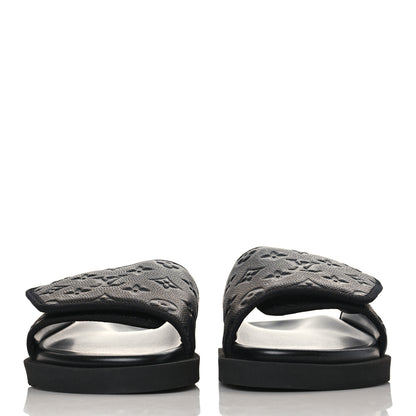 Louis Vuitton X NBA Calfskin Monogram Embossed Mens Miami Mule 9 Black 2 of 9