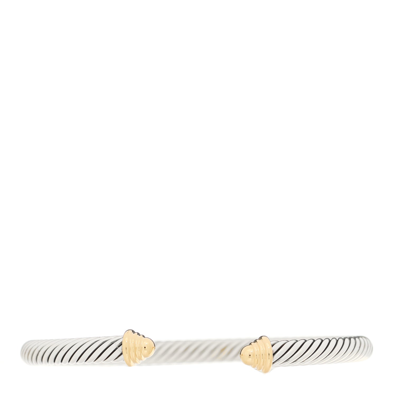 David Yurman Sterling Silver 14K Yellow Gold 5mm Cable Classics Bracelet 1 of 3