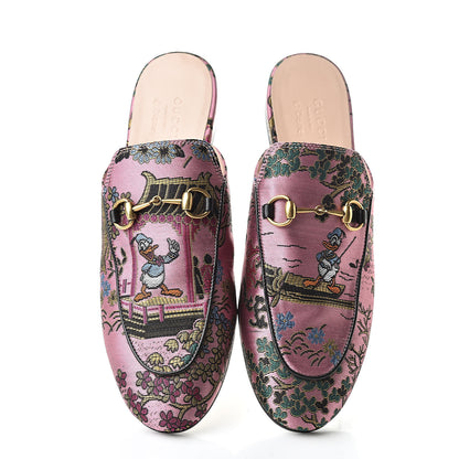 Gucci X DISNEY Jacquard Japanese Donald Duck Womens Princetown Slippers 39 Pink Black 5 of 9