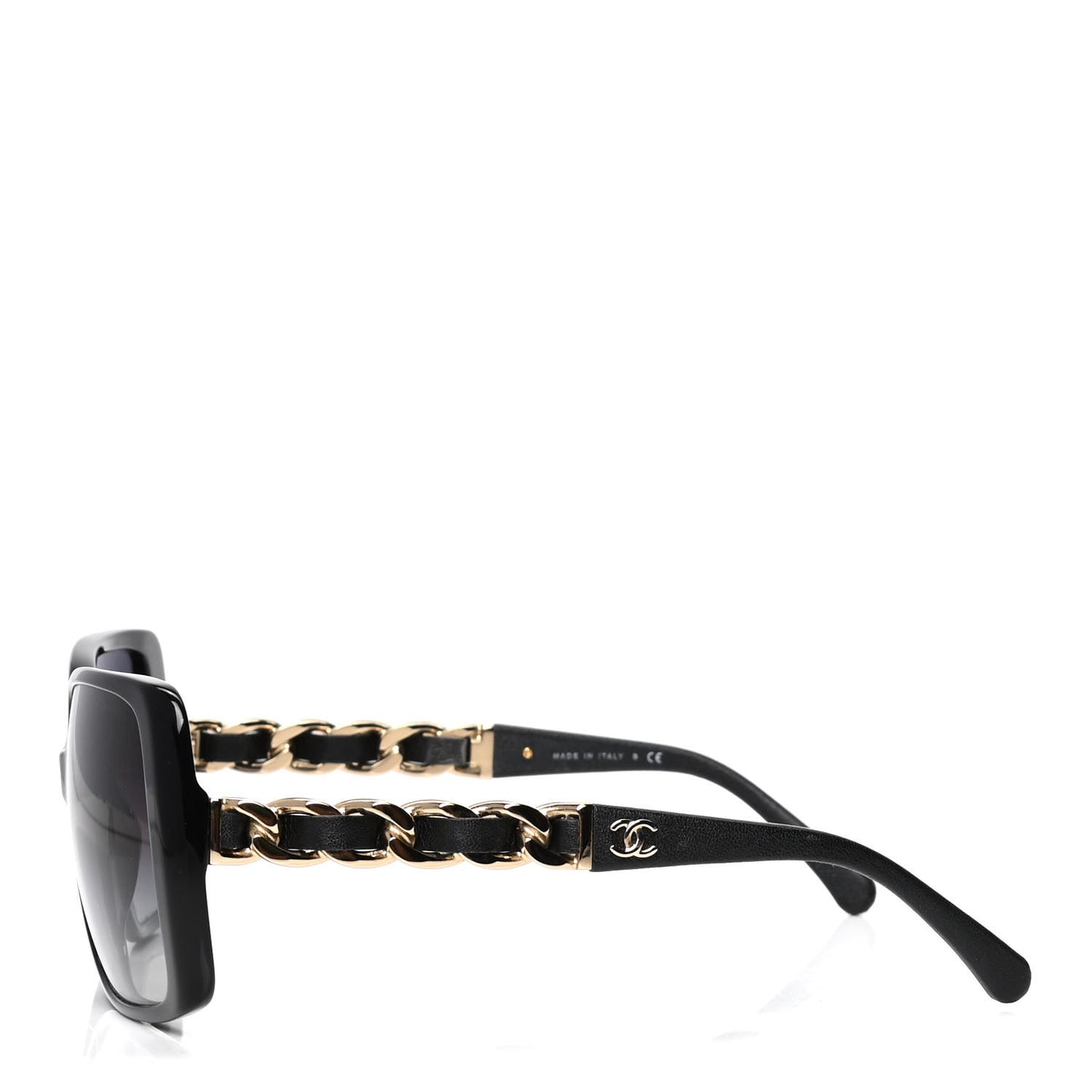 Acetate Chain Sunglasses 5208-Q Black