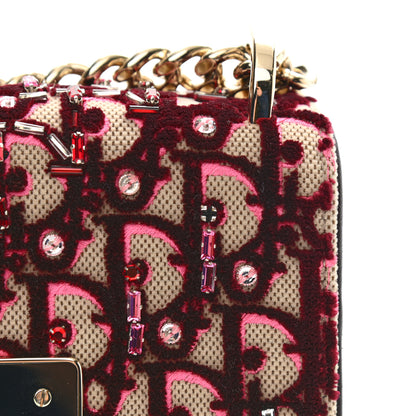 Christian Dior Velvet Crystal Small Diorama Club Flap Bag Plum 13 of 14