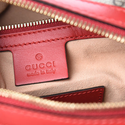 Gucci GG Supreme Monogram Kingsnake Heart Embroidered Small Boston Red 7 of 11
