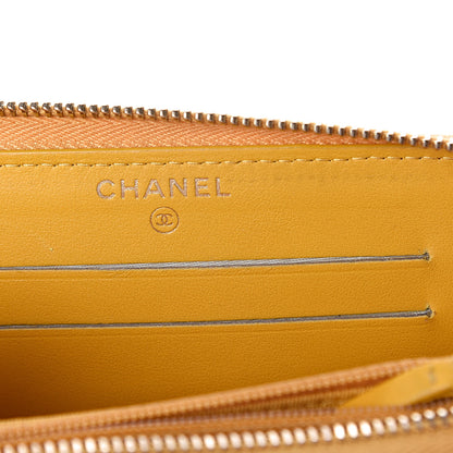 Chanel Caviar Quilted Medium Zip Around Wallet Yellow 5 of 7
