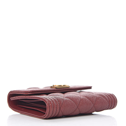 Chanel Caviar Quilted Compact Boy Wallet Burgundy 4 of 8