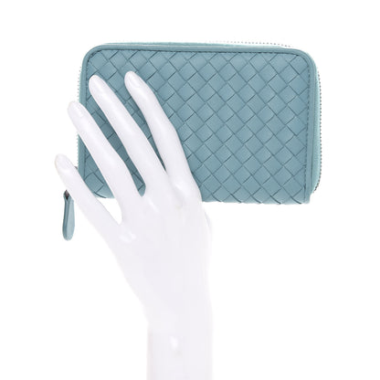Bottega Veneta Nappa Intrecciato Zip Around Wallet Aqua 2 of 7