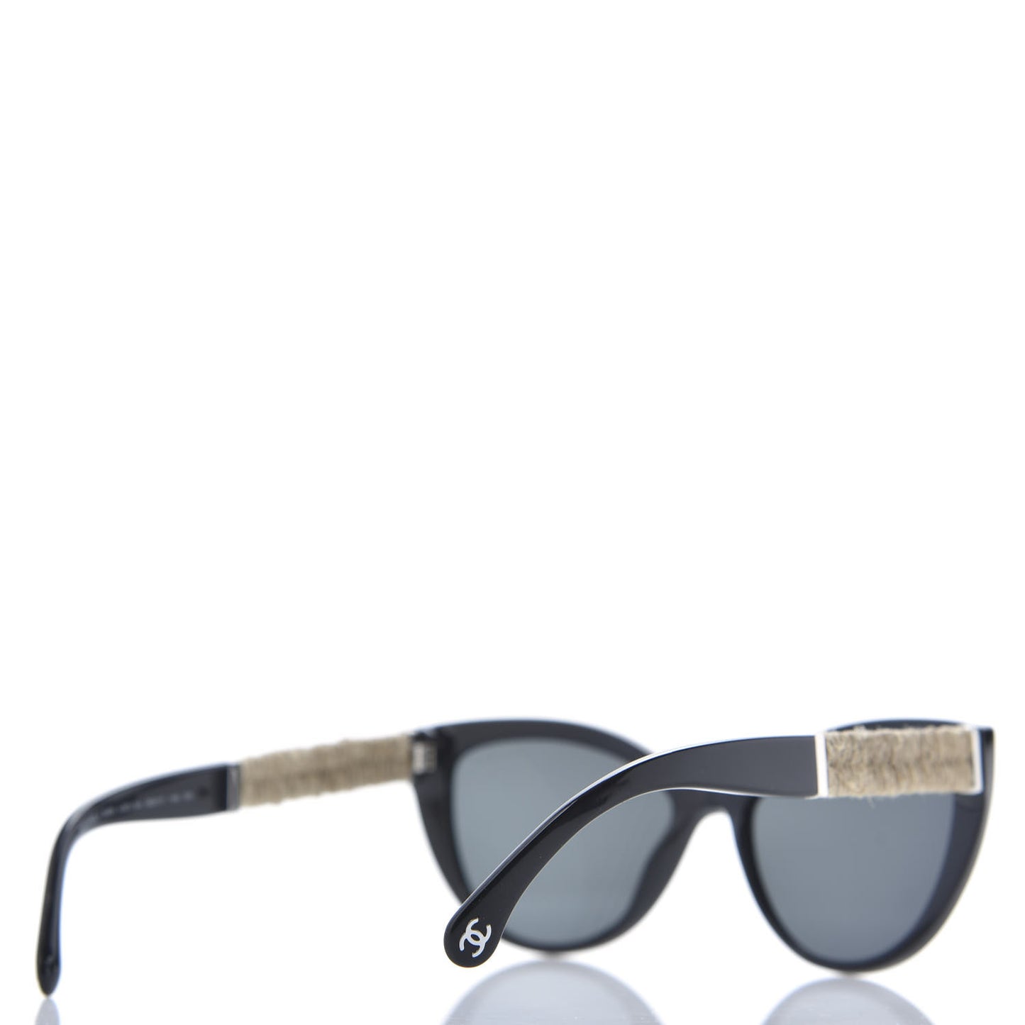 Acetate Rope Cat Eye Sunglasses 5409-A Black
