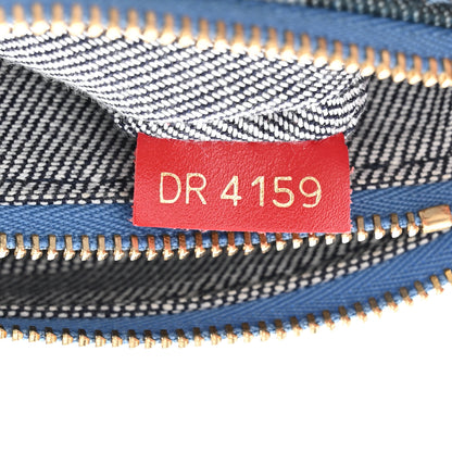 Louis Vuitton Denim Damier Monogram Patchwork Multi Pochette Accessories Blue Rouge 10 of 13