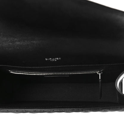 Saint Laurent Grain De Poudre Textured Mixed Matelasse Large Triquilt Monogram Satchel Black 5 of 9