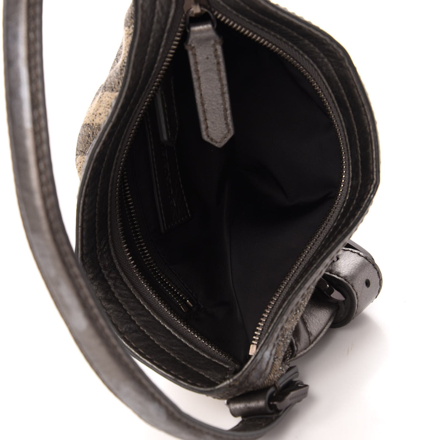 Shimmer Check Degrade Shoulder Bag Pewter