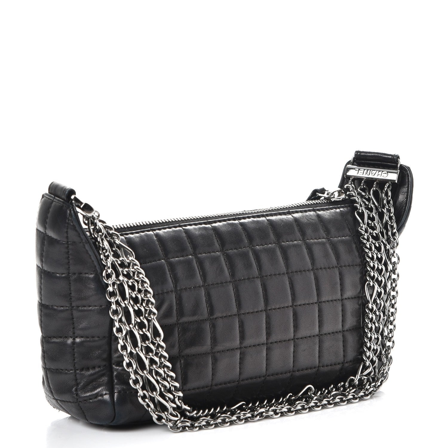 Chanel Lambskin Quilted Chocolate Bar Shoulder Bag Black 3 of 7