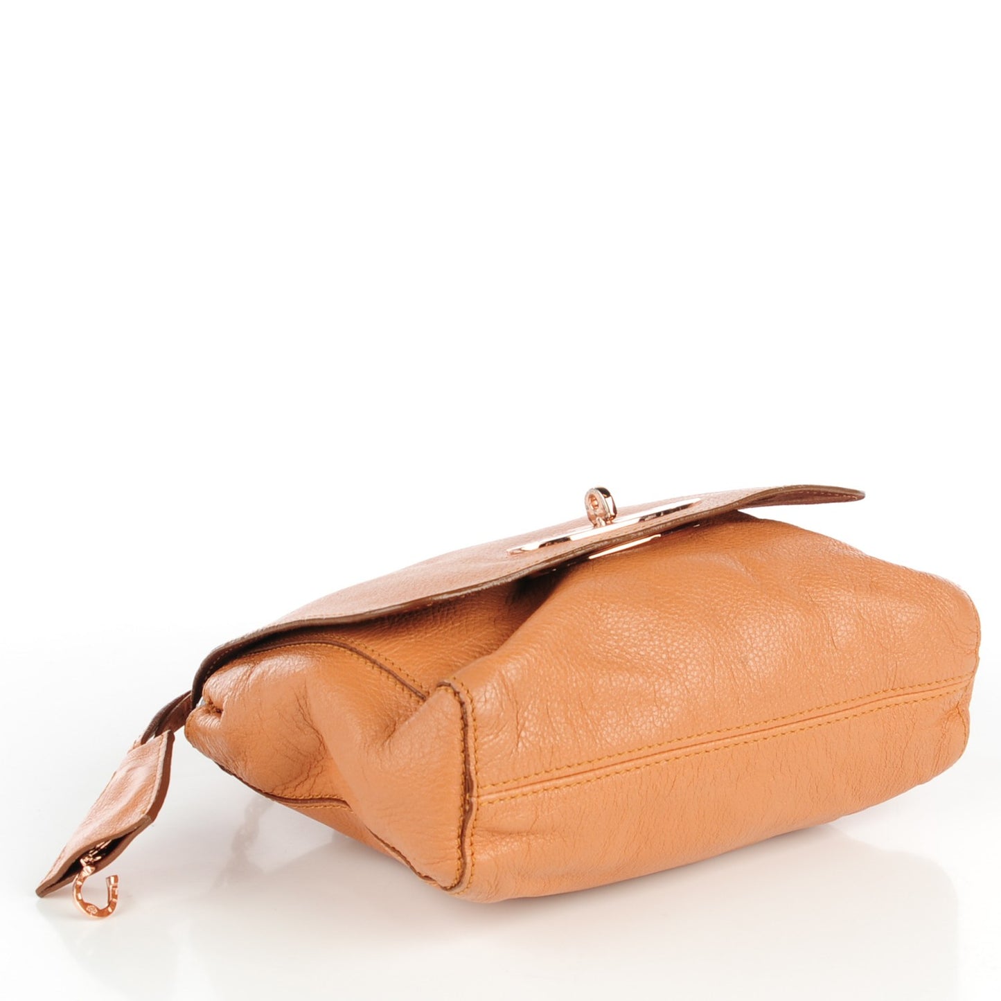 Glossy Goatskin Small Lily Flap Apricot