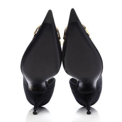 Balenciaga Denim BB D'Orsay Pointed Toe Knife 80mm Pump 37 Black 5 of 9