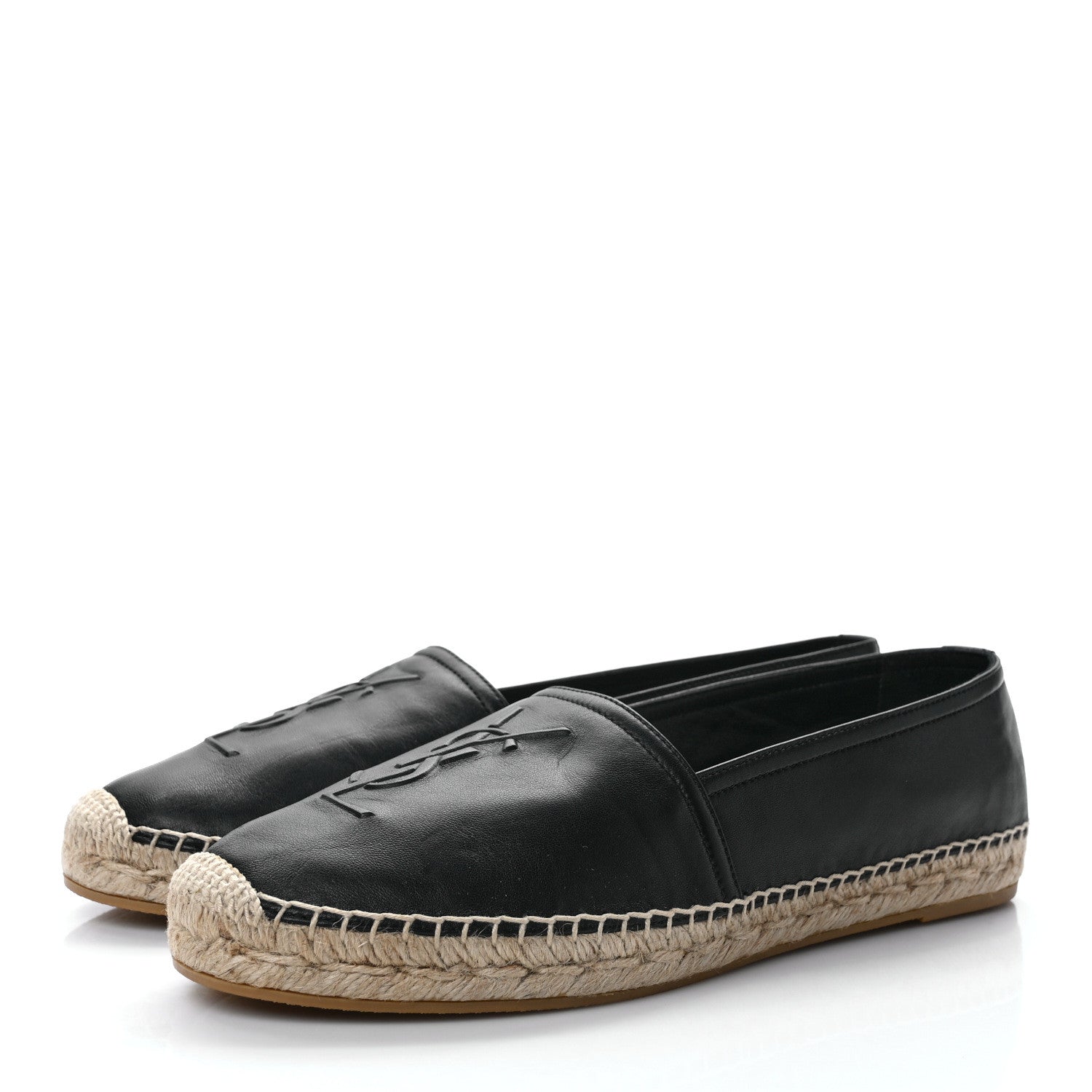 Saint Laurent Lambskin Monogram Espadrilles 41 Black 3 of 9