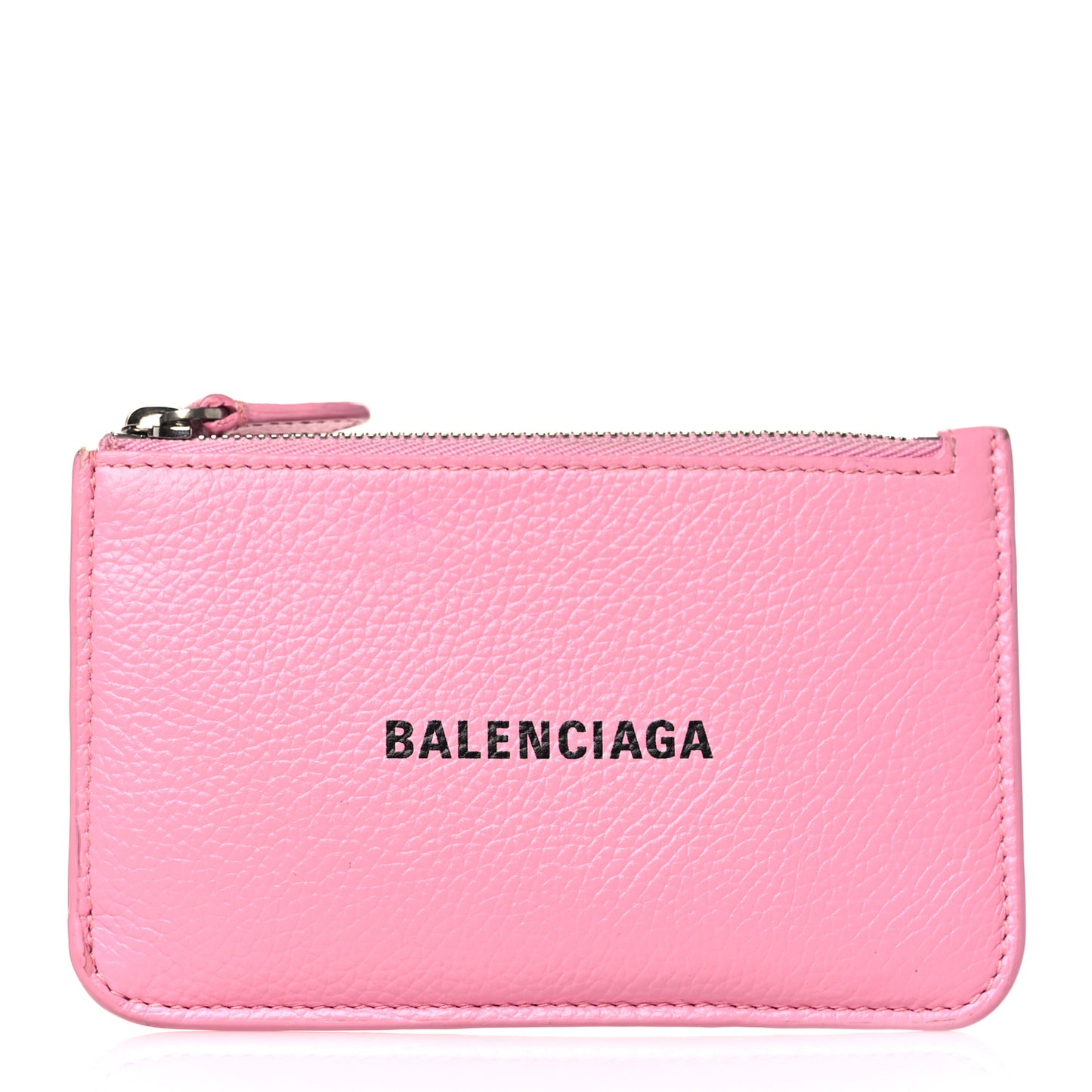 Grained Calfskin Logo Large Cash Long Coin Card Holder Rose Black