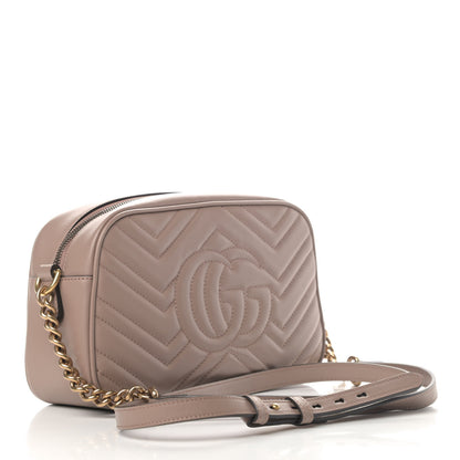 Gucci Calfskin Matelasse Small GG Marmont Chain Shoulder Bag Porcelain Rose 2 of 5
