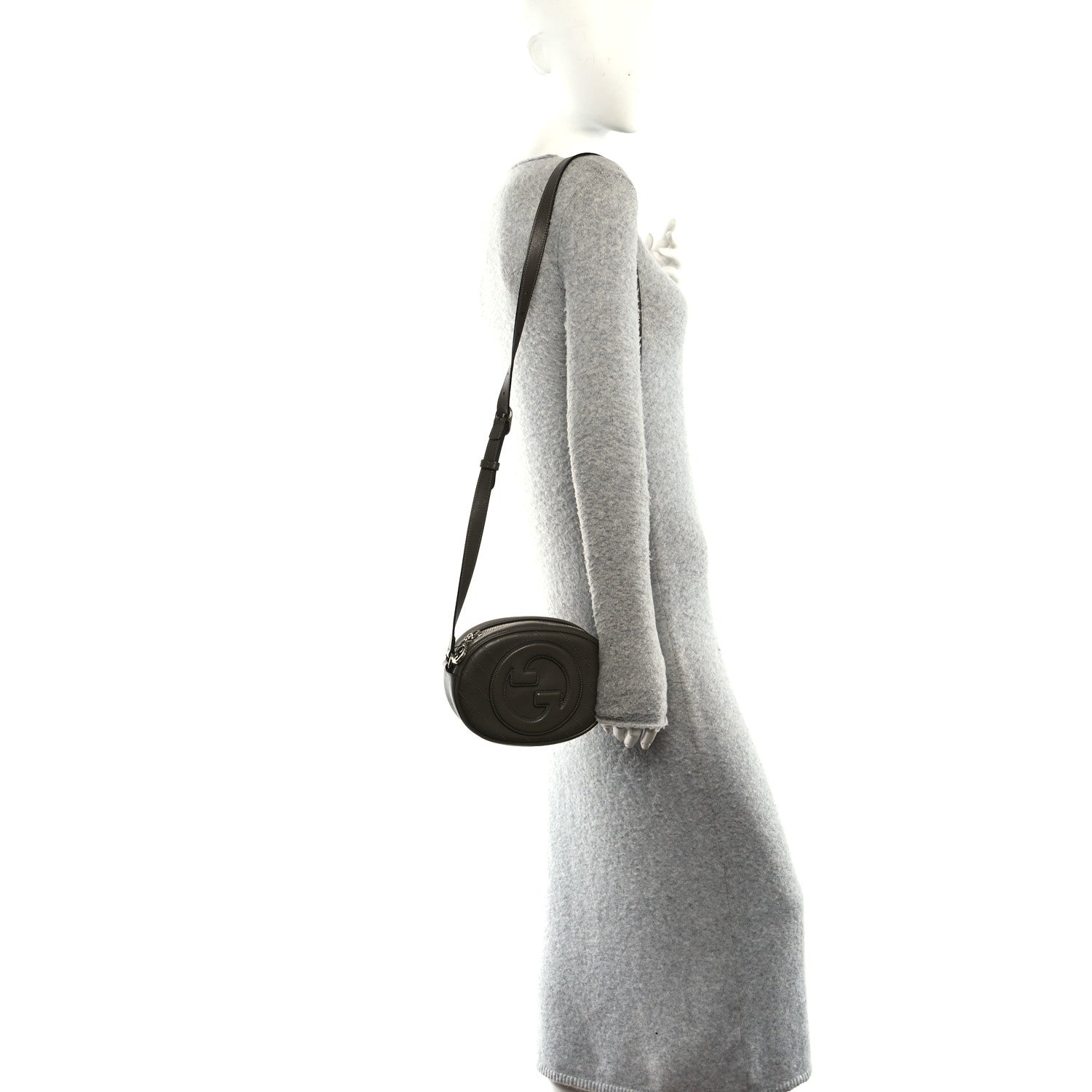 Gucci Sakai Be Green Calfskin Diagonal Stitched Mini Blondie Shoulder Bag Craclet Brown 2 of 11