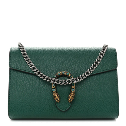 Gucci Calfskin Mini Dionysus Chain Wallet Emerald 1 of 11