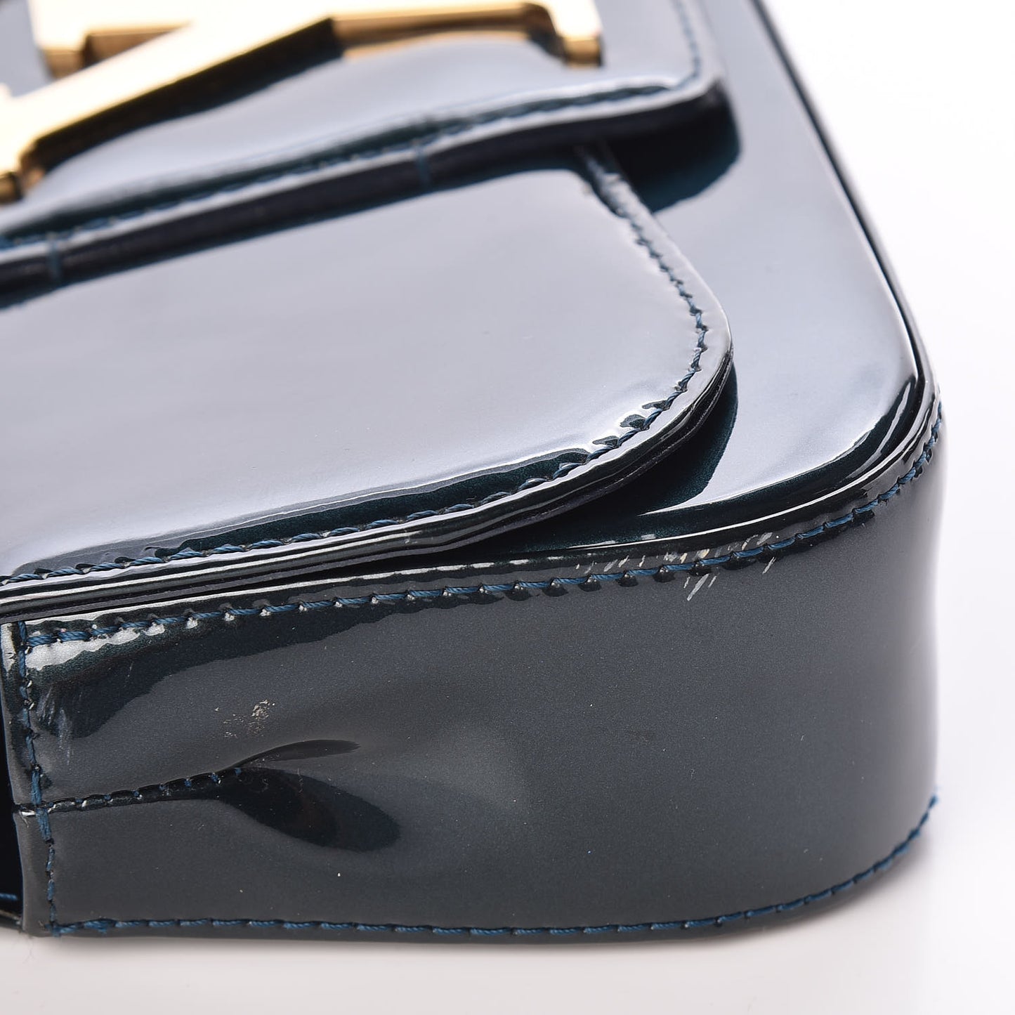 Patent Sobe Clutch Blue Nuit