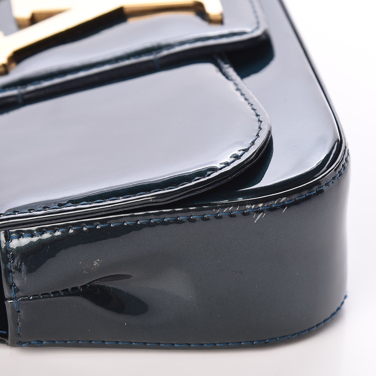 Louis Vuitton Patent Sobe Clutch Blue Nuit 9 of 13