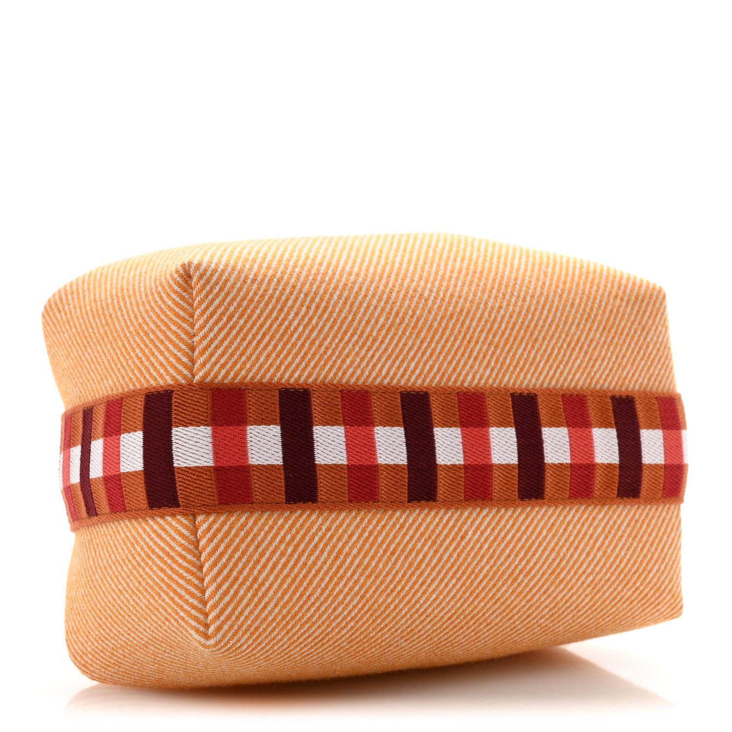 Hermes Merino Wool Small Au Carre Bride-A-Brac Pouch Fauve 5 of 7