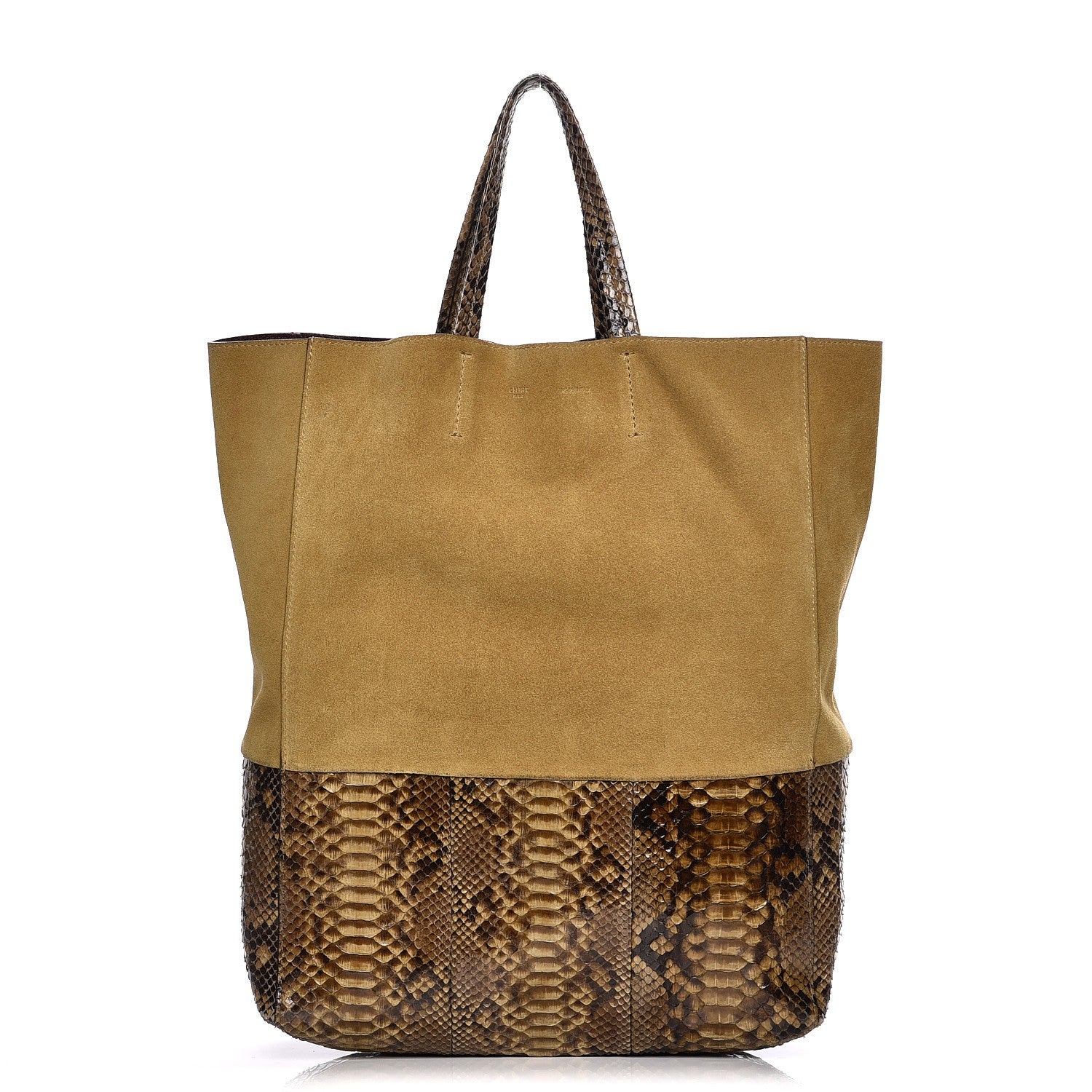 Celine Python Suede Vertical Bi-Cabas Khaki 1 of 11