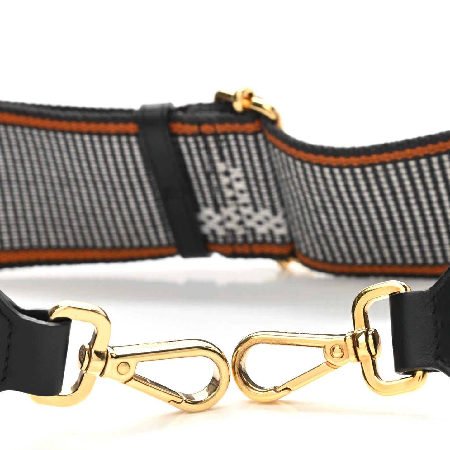 Cannete Ribbon Poly Vitello Century Logo Adjustable Strap You White Brandy Black