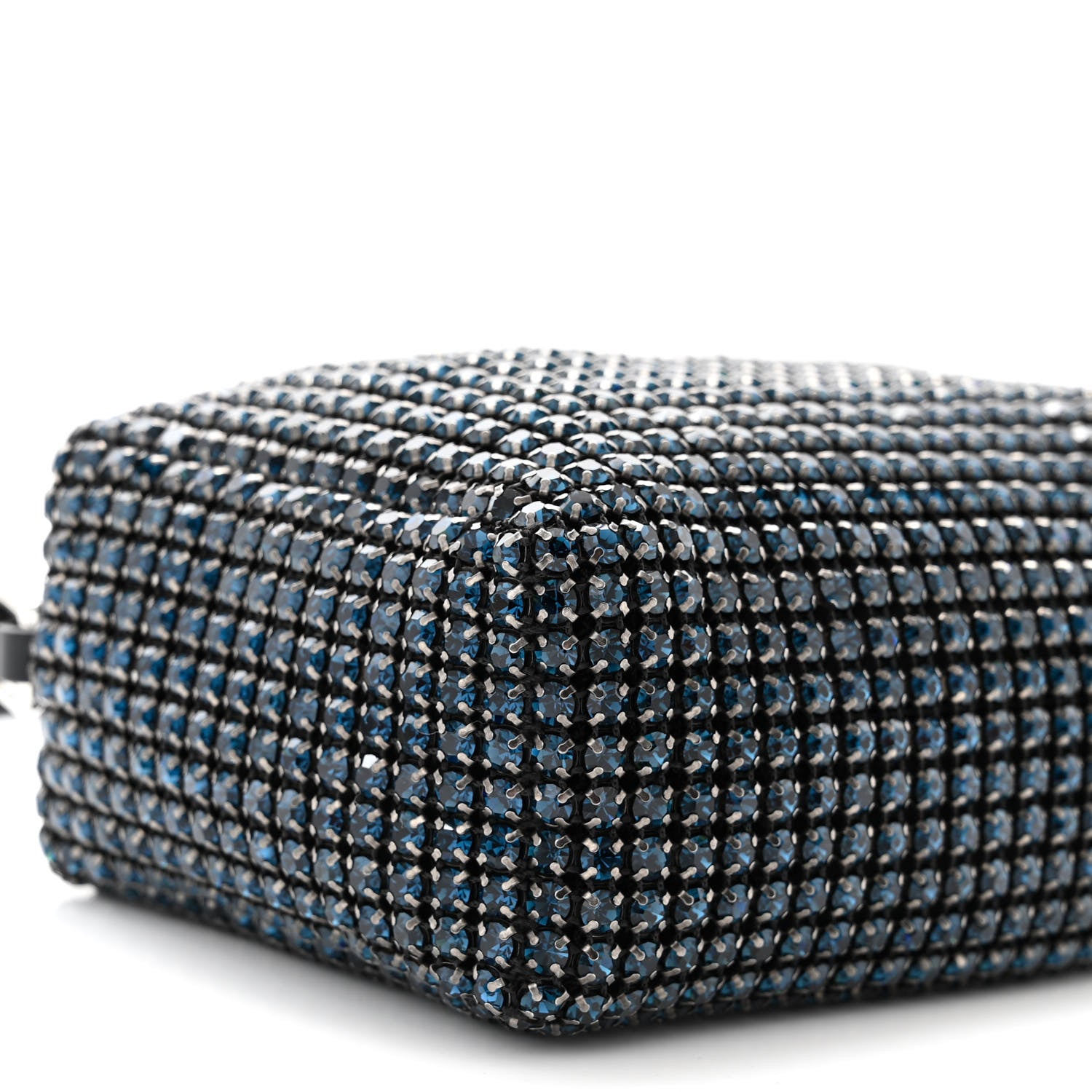 Alexander Wang Mesh Crystal Rhinestone Mini Heiress Pouch Navy 10 of 11