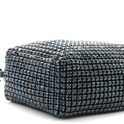 Alexander Wang Mesh Crystal Rhinestone Mini Heiress Pouch Navy 10 of 11