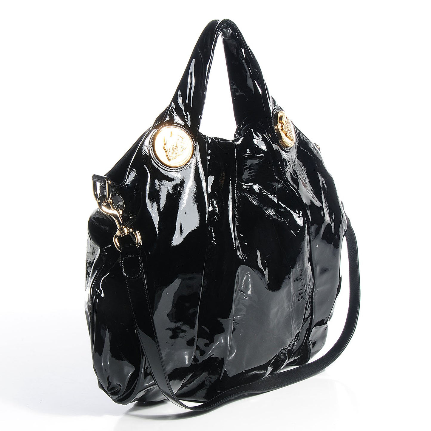 Patent Large Hysteria Top Handle Bag Black
