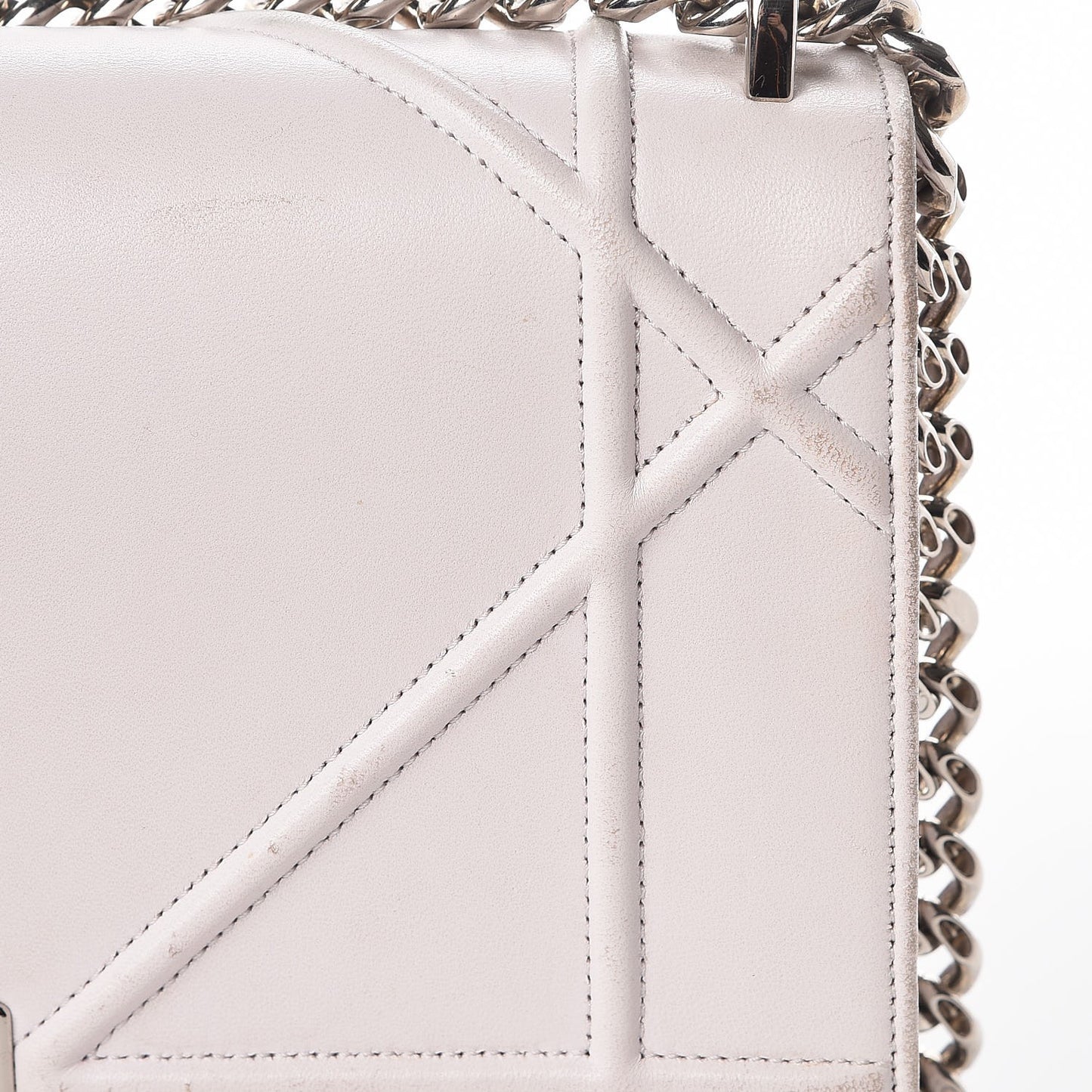 Calfskin Medium Diorama Flap Bag Off White
