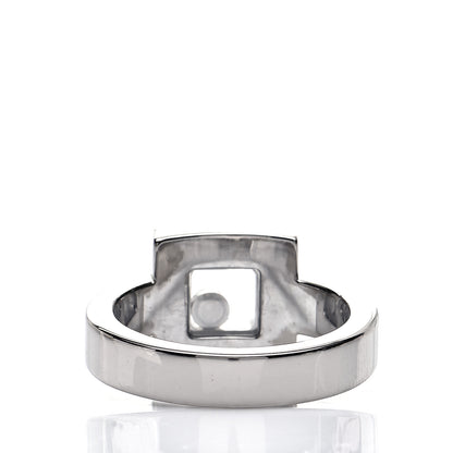 Chopard 18K White Gold Diamond Happy Diamond Square Ring 50 5.25 3 of 5