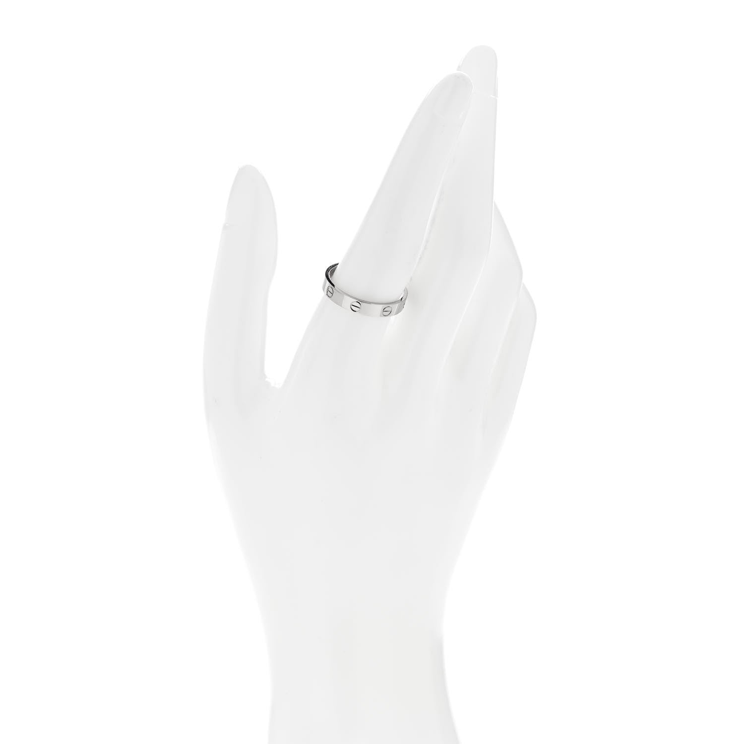 Cartier 18K White Gold 3.5mm LOVE Wedding Band Ring 59 8.75 2 of 5