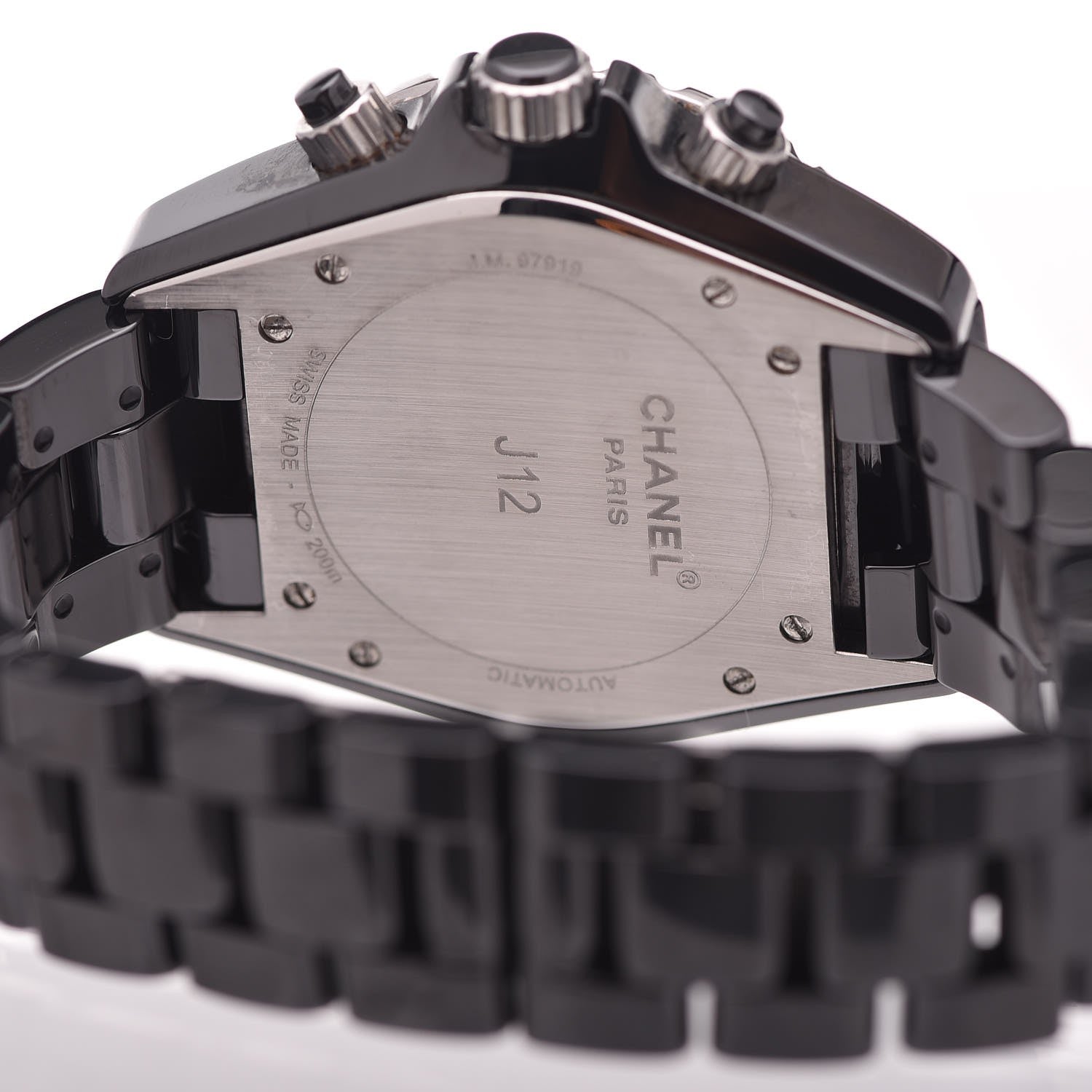 Chanel Stainless Steel Ceramic 41mm J12 Chronograph Automatic Watch Black 6 of 7