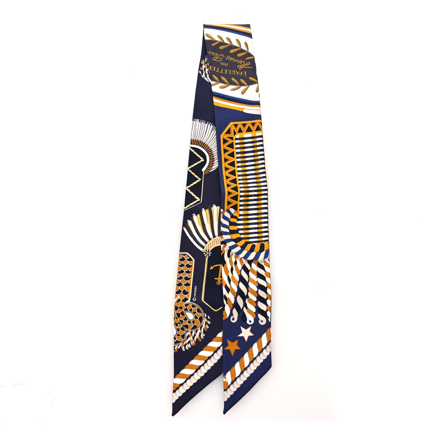 Silk Epaulettes De Gala Twilly Marine Gold White