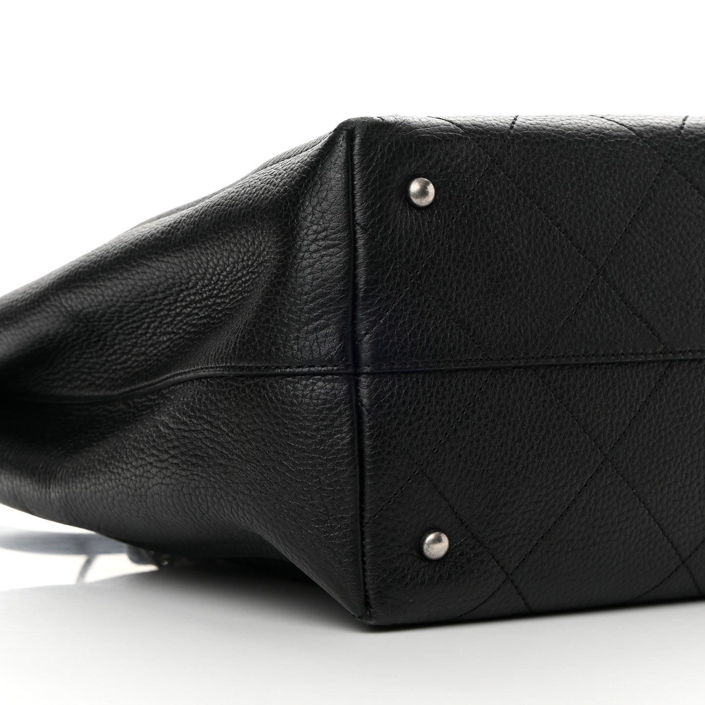 Deerskin Stitched Medium CC Shopping Tote Black