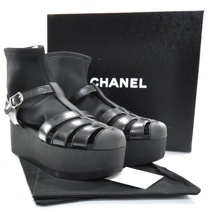 Chanel Rubber Platform Sandals 40 Black 5 of 7