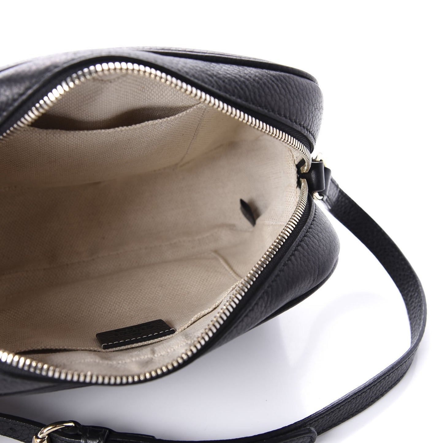 Pebbled Calfskin Small Soho Disco Bag Black