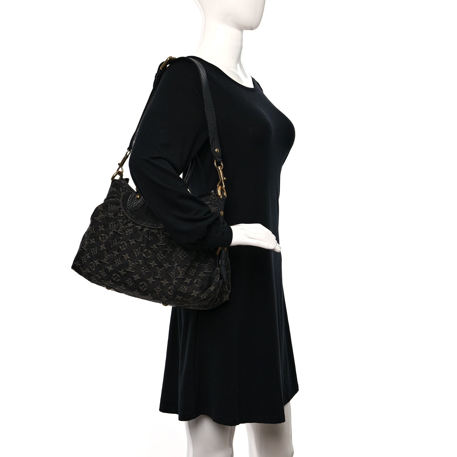 Louis Vuitton Denim Neo Cabby MM Black 2 of 8