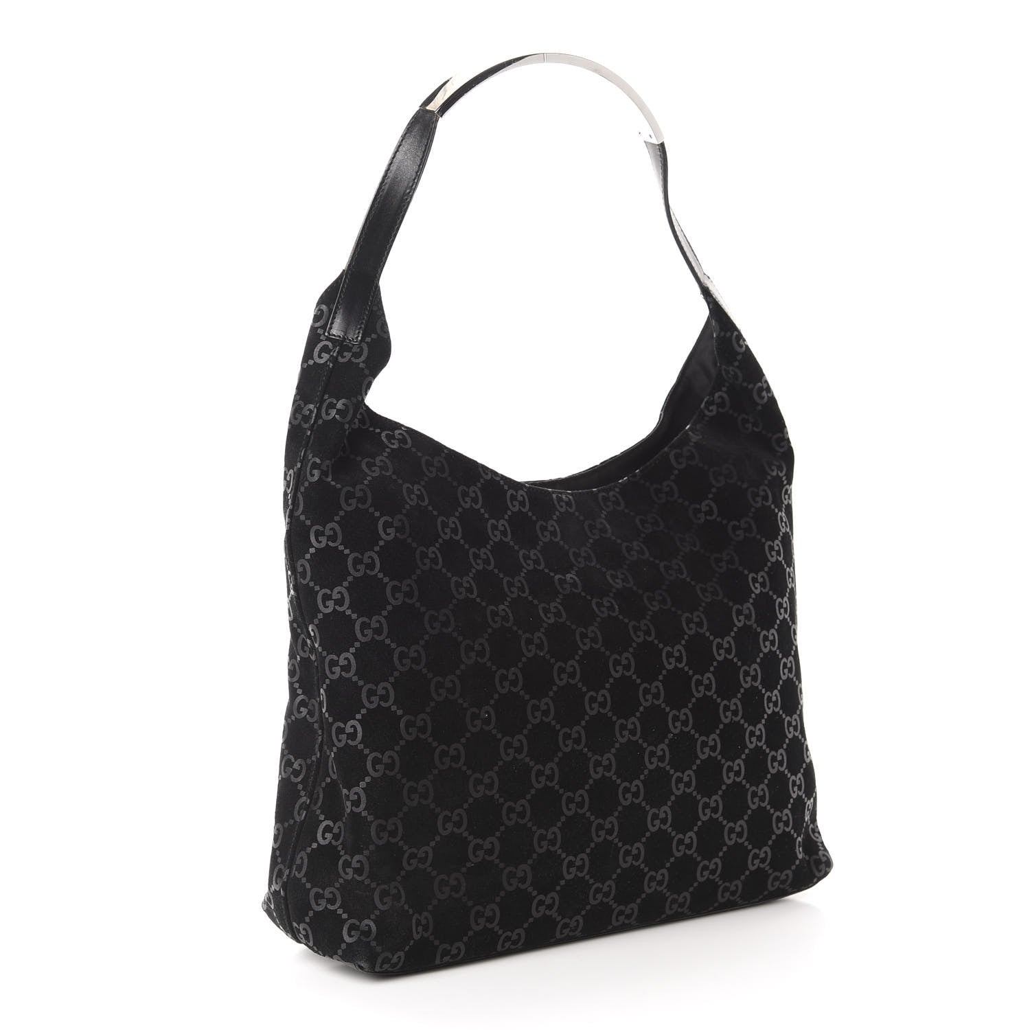 Gucci Suede Monogram Hobo Black 3 of 14