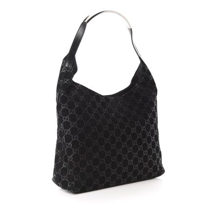 Gucci Suede Monogram Hobo Black 3 of 14